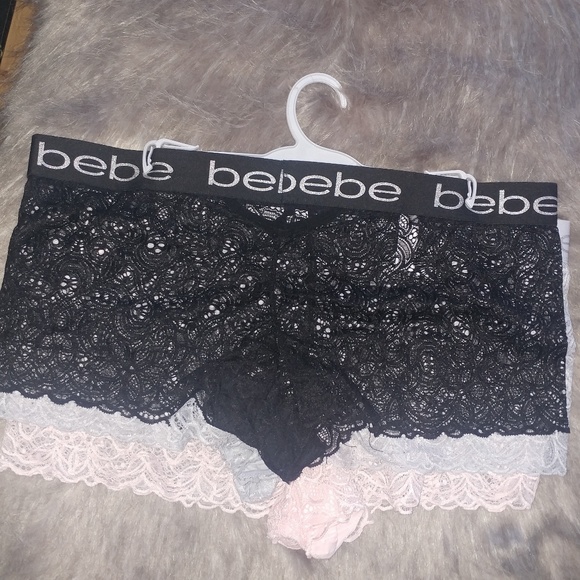 NEW (3)pk bebe full lace boy sexy panties 💎 - Picture 4 of 7
